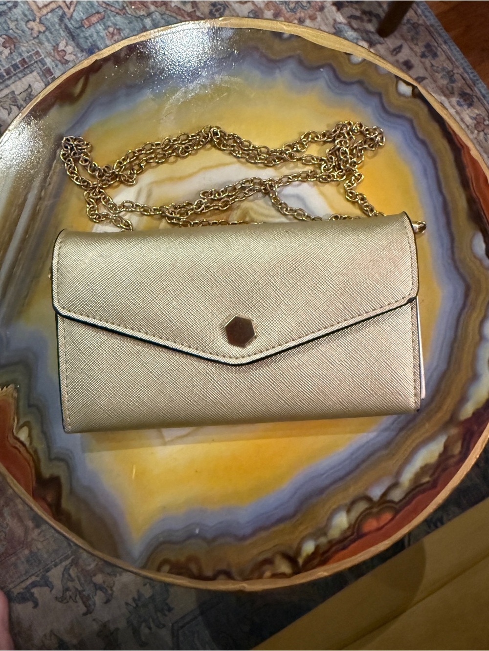 Gold Envelope Crossbody Clutch - Brand - Picture 2 of 3